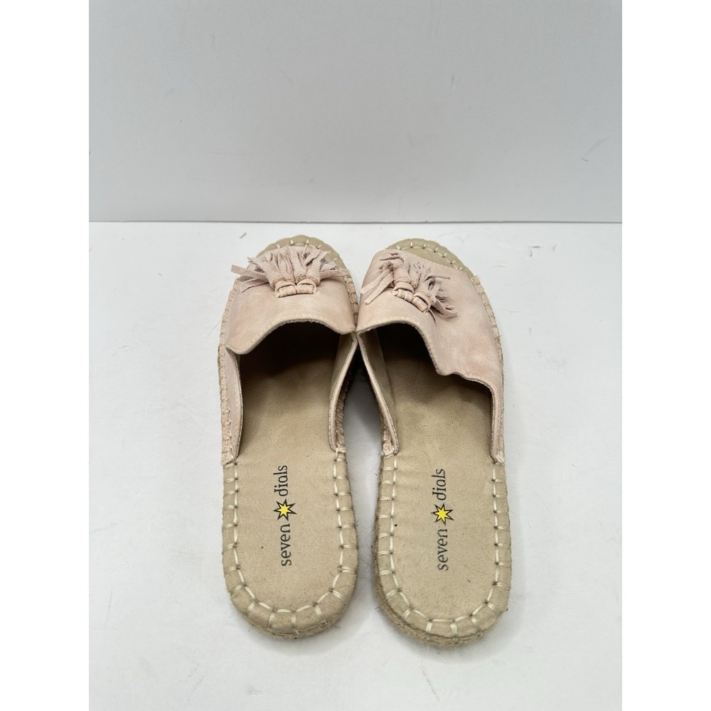 Seven Dials Wendelle Slide Espadrille Tassel Sandal 8.5M Pale Pink Faux Suede - Picture 4 of 8